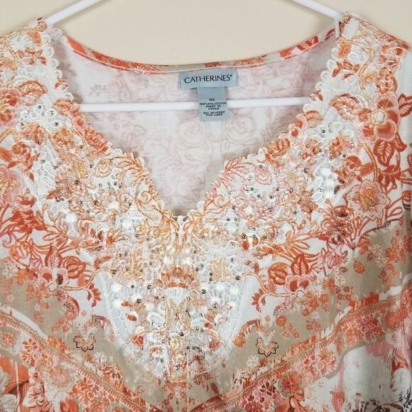 Catherines Printed Top 0X   - Picture 3 of 5